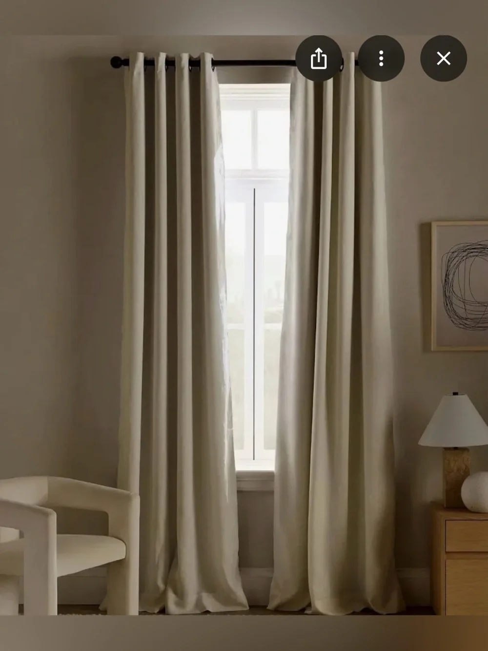 Quince Set of 2 European Linen True Blackout Curtains Flax 48x108 Panels